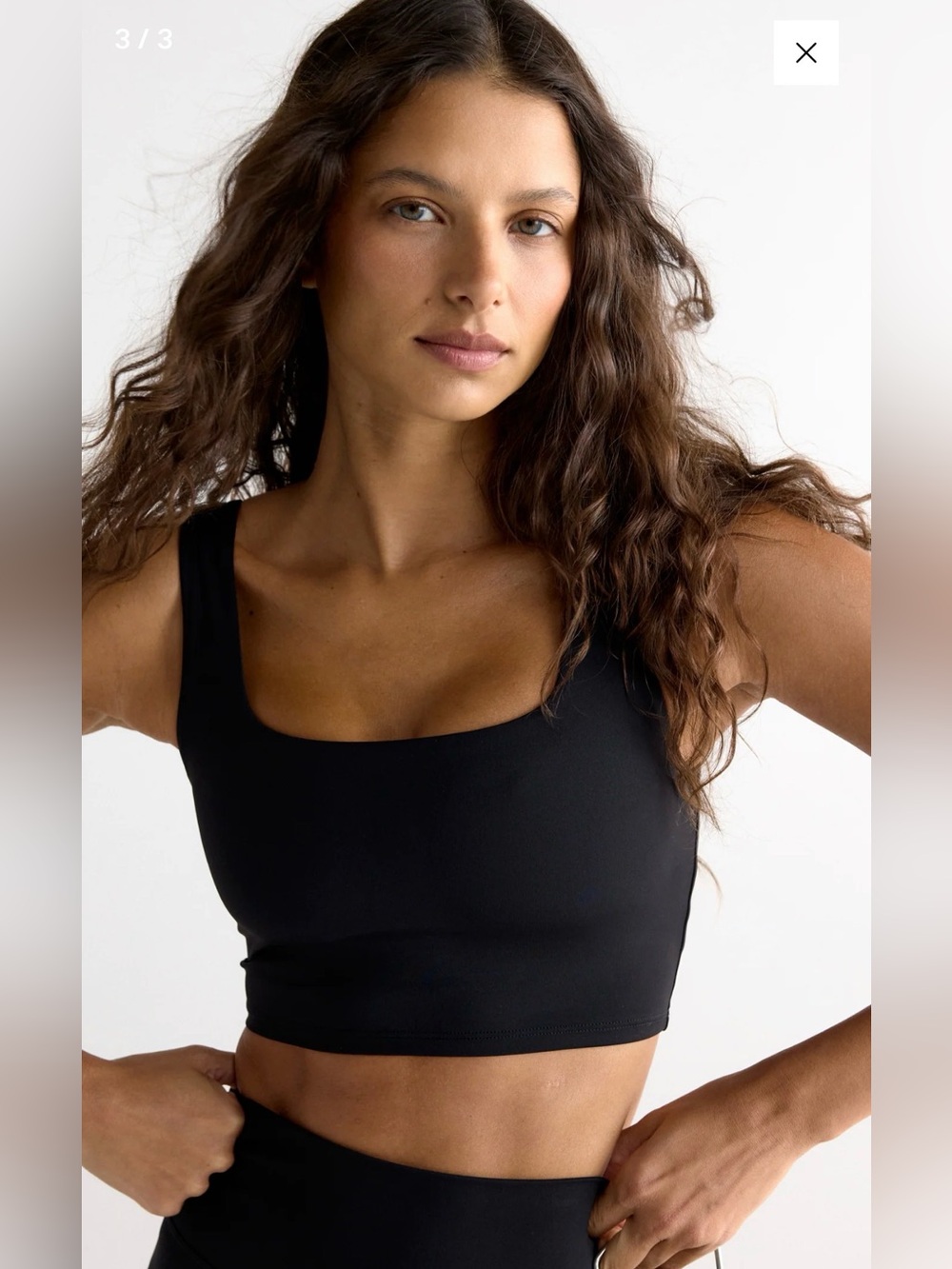 Adanola Ultimate Square Neck Sports Bra - Black - Medium - NWOT
